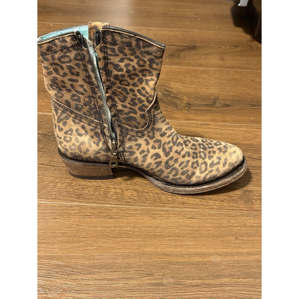 Corral Women's Handcrafted Leopard Print Western Boots Size 7 - Picture 7 of 13